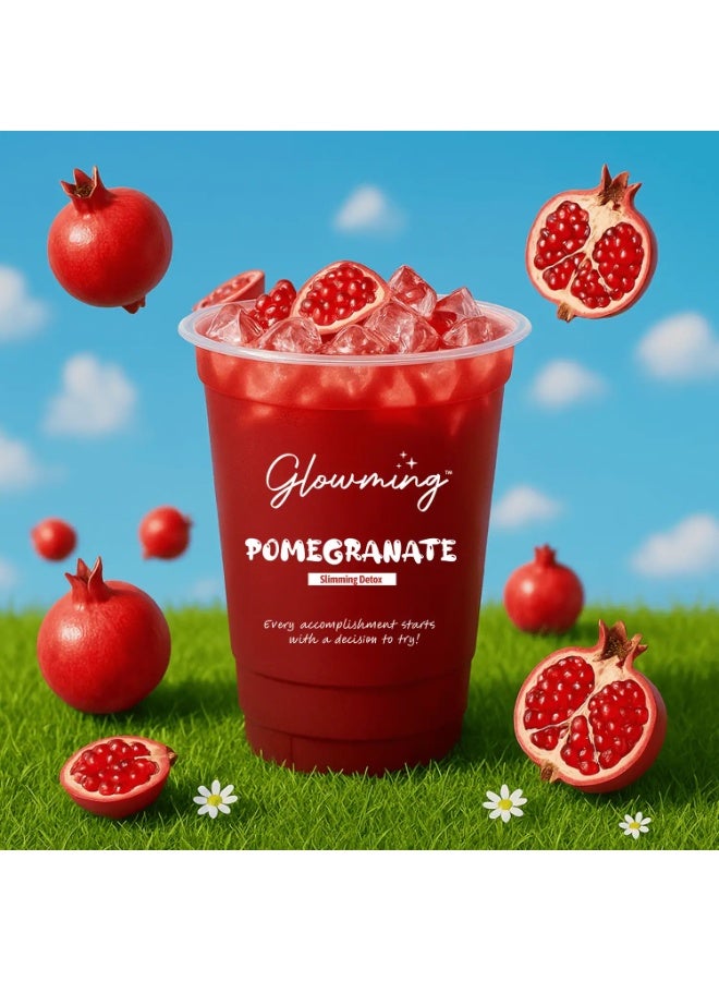 Glowming Pomegranate Collagen Drink Powder 200g 10 Sachets with Glutathione L-Carnitine Green Tea Extract Stevia Sweetened Beverage Mix - Image 3